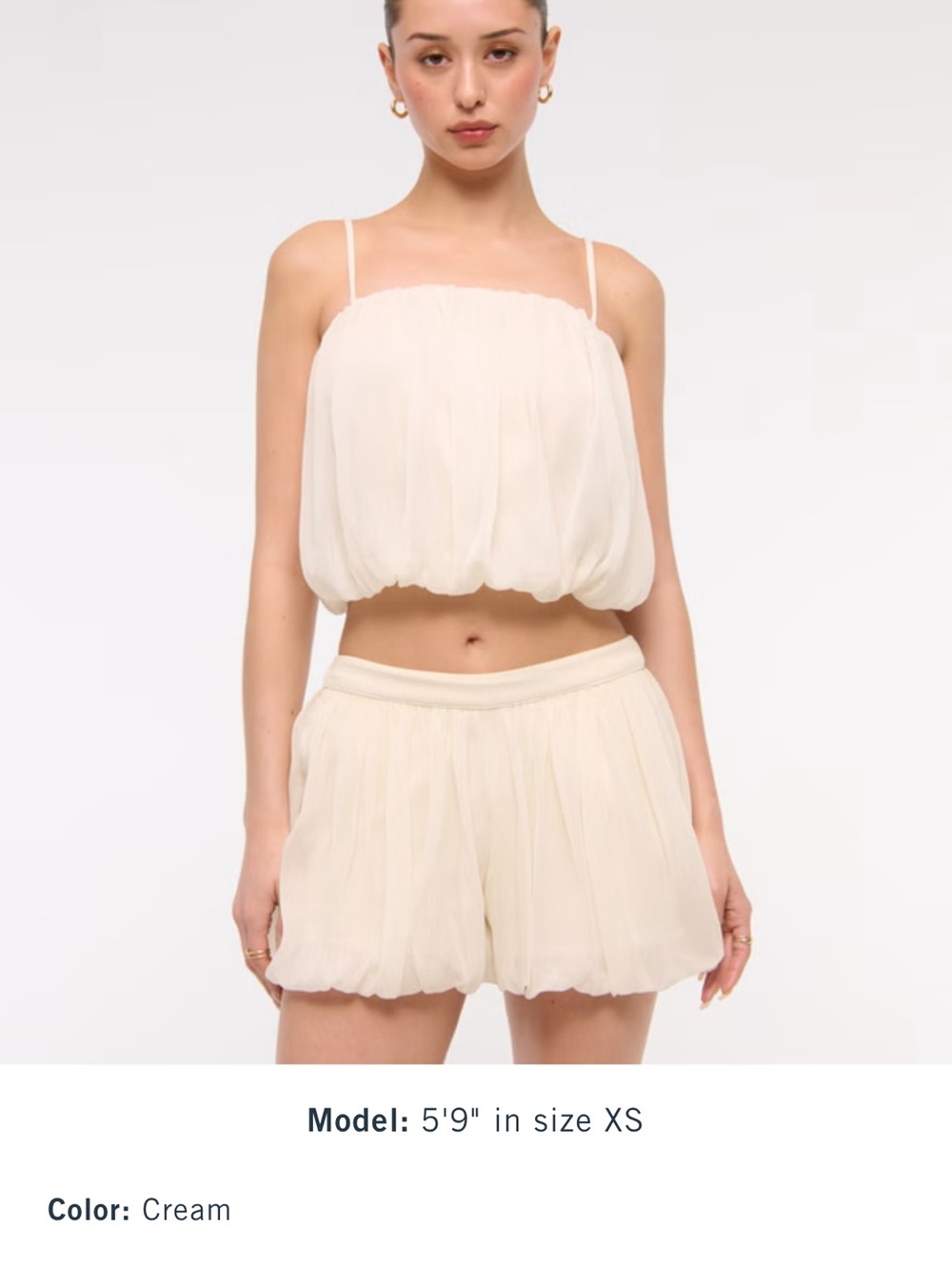 Abercrombie & Fitch Cream Bubble Top & Shorts